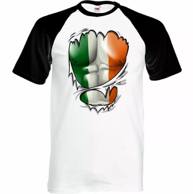 Zerrissen Irland Flagge Herren Irisch Tricolor T-Shirt st Patricks Tag Rugby