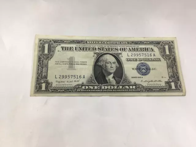 Series 1957 B United States of America One Dollar SILVER Note, Blue Seal, RARE