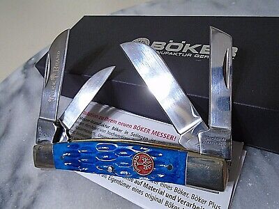 Boker Tree Brand Congress 4 Blade Pocket Knife Blue Jig Bone HCSS 110769 Germany