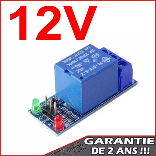 Module 1 Relais 12V 1 Canal Canaux Optocoupleurs Arduino Raspberry (1073)