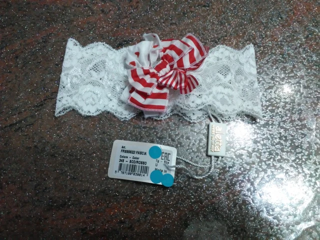 Fascia per neonati con fiocco rosso e bianco - Aletta