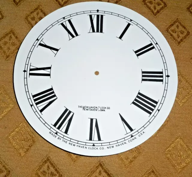 NEW HAVEN CLOCK DIAL FACE PAPER CARD 125mm MINUTE TRACK ROUND ROMAN WHITE MATTE