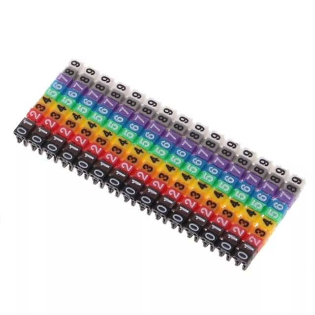 150 Pcs Colourful Cable Markers C-Type Marker Number Tag Label For 2-3mm Wire