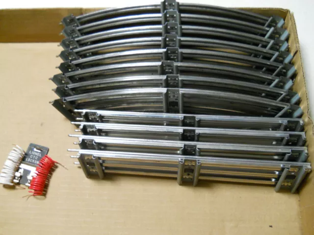 LIONEL 0 GAUGE TRAIN TRACK 15 Piece Lot Oval Layout Wires CTC Lock On Trains