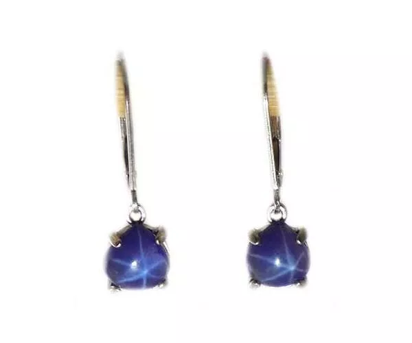 Antique 19thC 3ct Star Sapphire Earrings - Ancient Persian Sorcery Oracle Prophecy