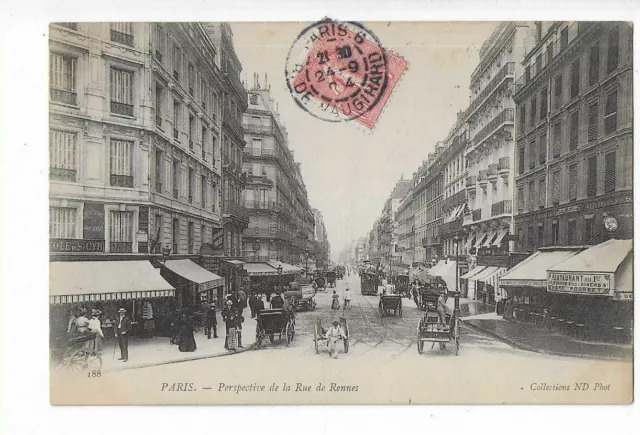 75  Paris  Perspective De La Rue De Rennes