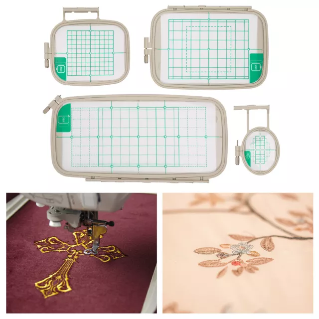 Embroidery Hoop Set Placement Tool 4-Piece Set for Brother Sewing Machine PE770