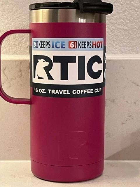 RTIC 16Oz Beer Soda Can Cooler Koozie Black Stainless Stl Vacuum Insulated  1286