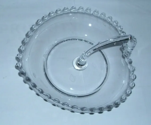Vintage Glassware Candlewick Imperial glass CO. Hart Bowl With Handle Dish 6"