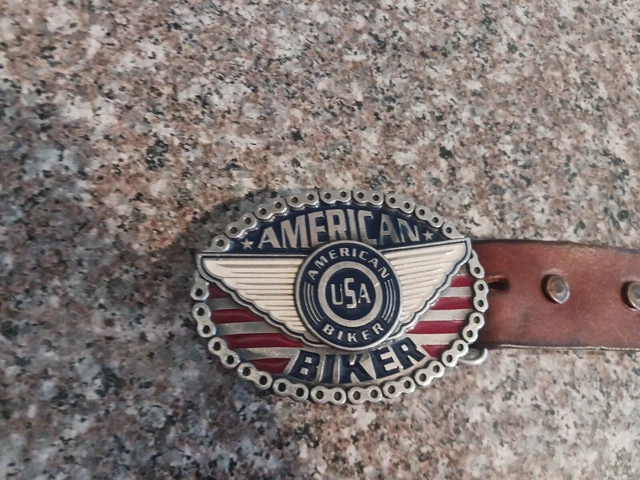 2004 USA AMERICAN BIKER BBMCO2 EIC2004 USA metal Belt Buckle with Belt
