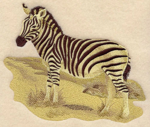 Embroidered Ladies T-Shirt - Sepia Zebra E4295 Sizes S - XXL