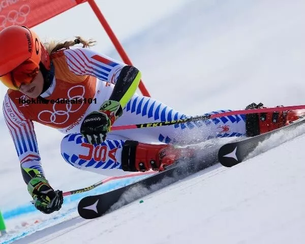 MIKAELA SHIFFRIN PHOTO 8x10 Olympics 2018 Gold Medal USA Alpine Skiing ...