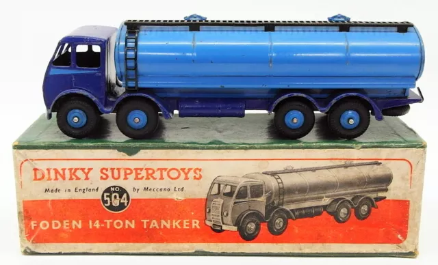 Dinky Supertoys Vintage Model Truck 504 - Foden 14-Ton Tanker - Blue