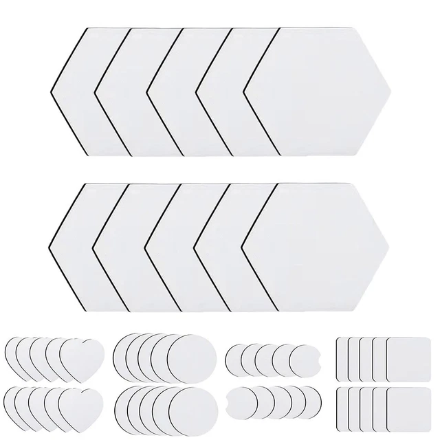 Knadgbft 76 pièces d'ébauches de sublimation, produits à faire soi-même, porte-clés en MDF
