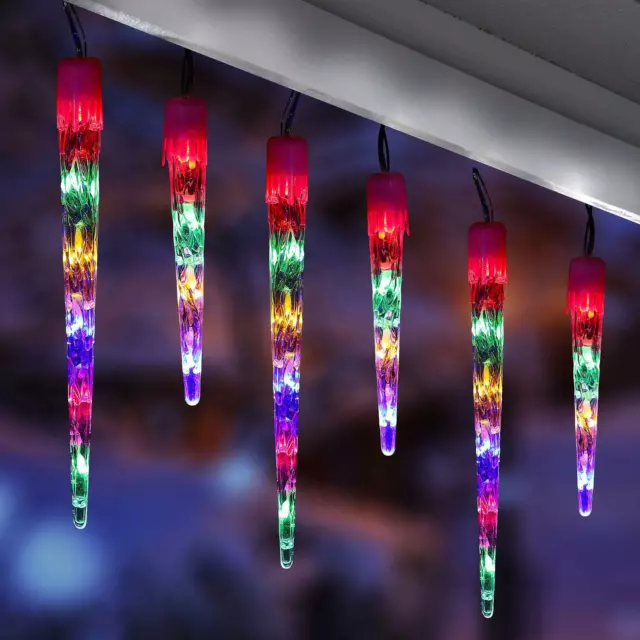 Christmas Lights 100 Led Multi Colour Frozen Icicle Fairy String Light Xmas New