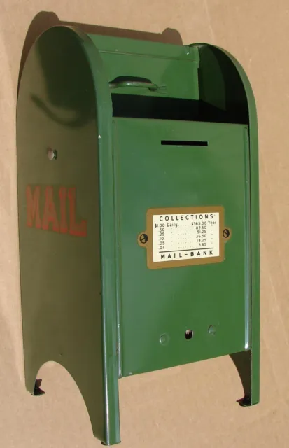 Vintage Promo Tin Metal Toy Postal Mail Dropbox by American Box Bank