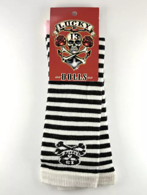 Lucky 13 Striped Skull 'n Bones Socks