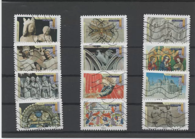Frankreich 2013 Kunst Gothique. Komplette Serien Von 12 Gestempelte Briefmarken