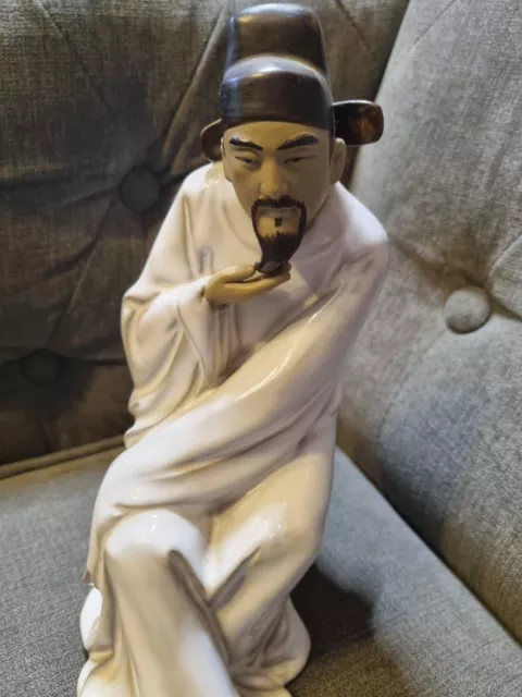 FIGURINE 'MUD MAN' Cute  Large Old Chinese Ceramic Display VTG Décor Ornament
