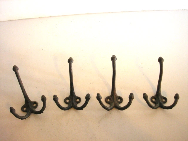 Antique Cast Iron Acorn Tip Wall Coat/Hat Hooks (set of 4