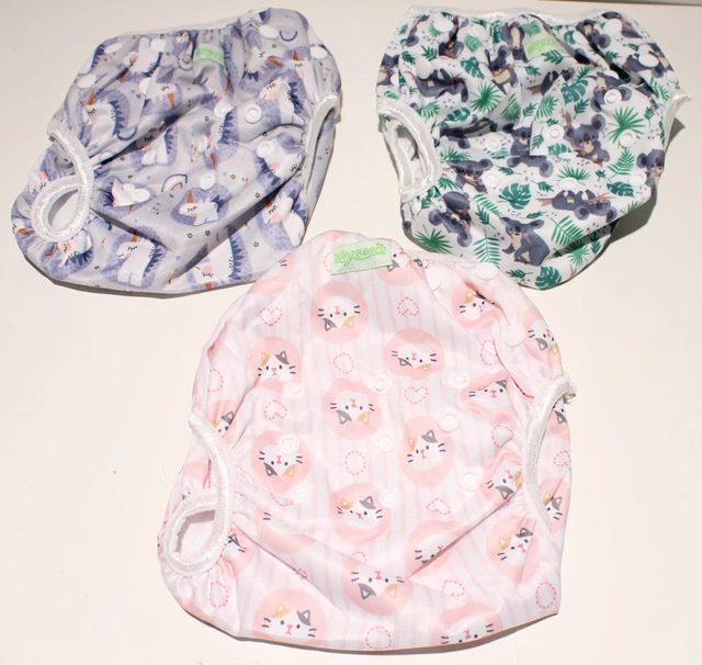 Wegreeco Washable Reusable Adjustable Swim Diapers 3pk LARGE 20-40lbs 9m-3y