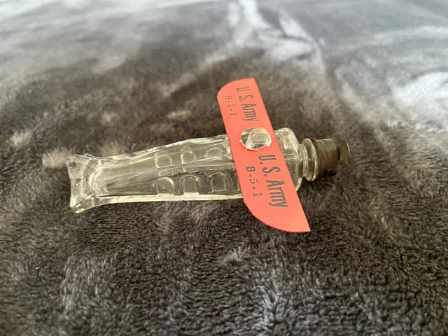 glass U.S. Army airplane candy container vintage