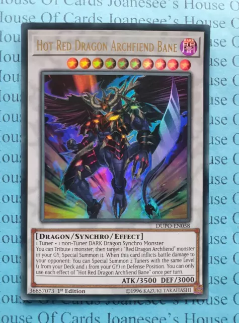 Hot Red Dragon Archfiend Bane DUPO-EN058 Ultra Rare Yu-Gi-Oh Card 1st Edit New