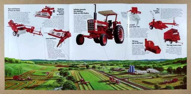 1974 IH International Harvester Hydro 70 Tractor & Hay Tools vintage print Ad