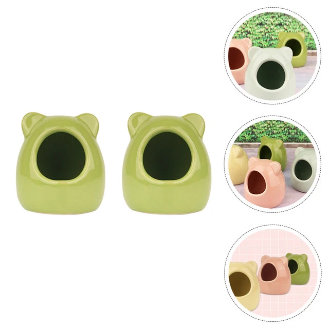2 Pcs Nest Aus Keramik Hamsterversteck Kleines Tierhaus Meerschweinchen Käfig