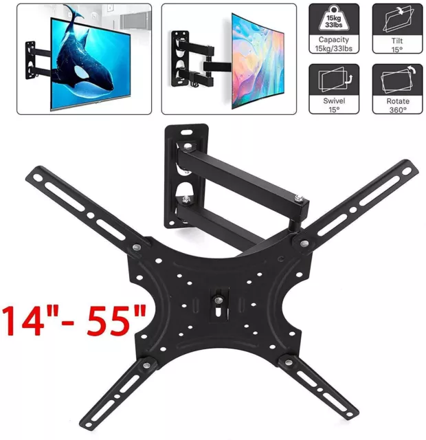 STAFFA DA PARETE TV MONTAGGIO LCD LED Inclinazione Plasma 23 30 32 40 42 50 55 pollici per LG SONY 2