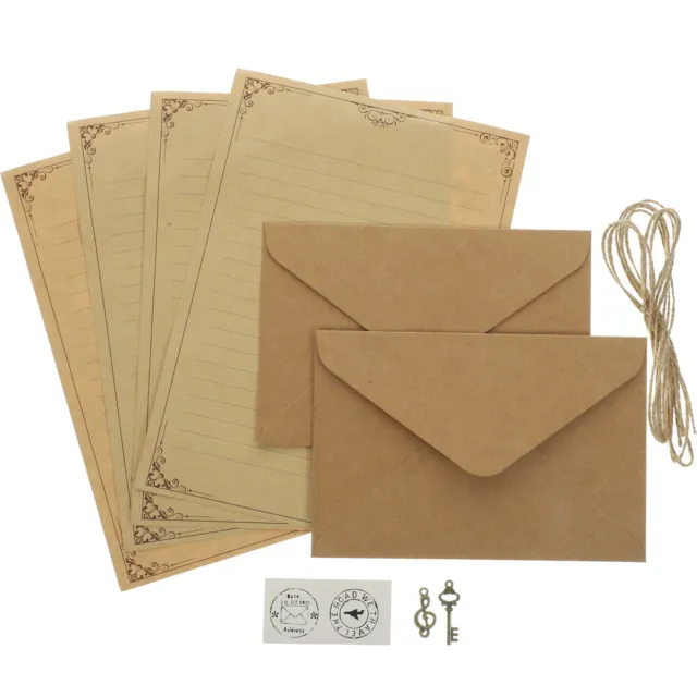2 Set Lettera Busta Scrittura Carta Vintage Antica Cancelleria Studente Vuota