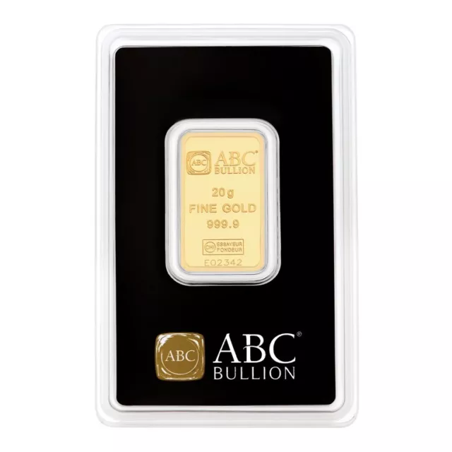 20gr  9999 Gold ABC Bullion Minted Tablet Ingot Bar Sealed & Certified