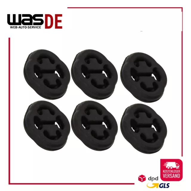 6 x  Auspuff Gummi Halter AUDI 80 100 200, VW POLO GOLF, SKODA  23620