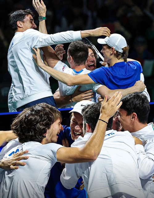 Davis Cup 2023 Italia Campione Del Mondo 2023 Poster 45X32Cm Jannik Sinner