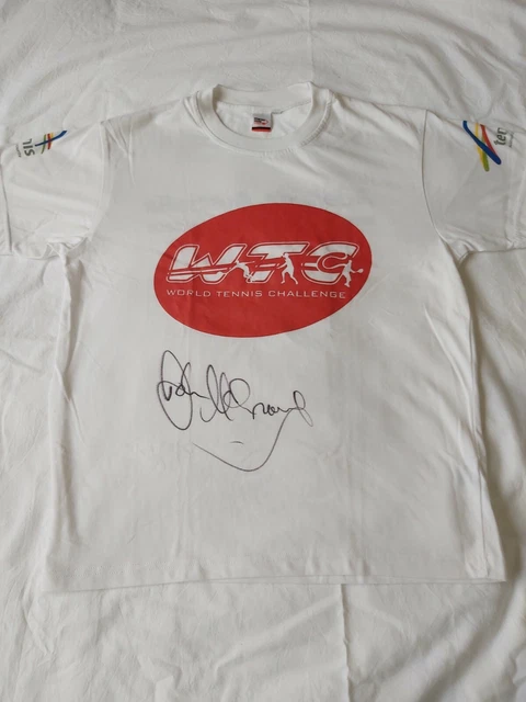 Rare Signed Autographed John McEnroe World Tennis Challenge T Shirt NWOT