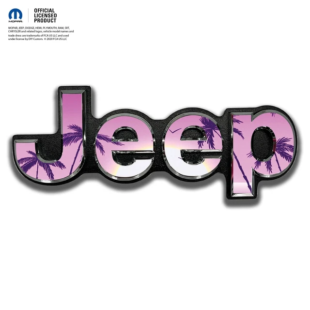 JEEP WRANGLER JK Grill Emblem Overlay Decals Pink Sunrise Fits 2007