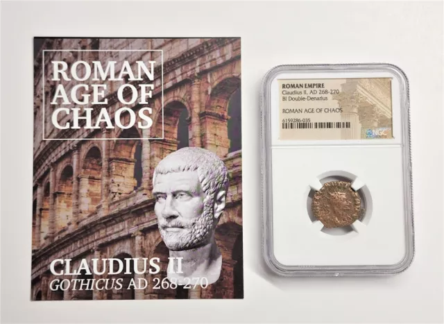 AD 268-270 BI Double-Denarius - Claudius II, Age of Chaos Ancient Coin - NGC