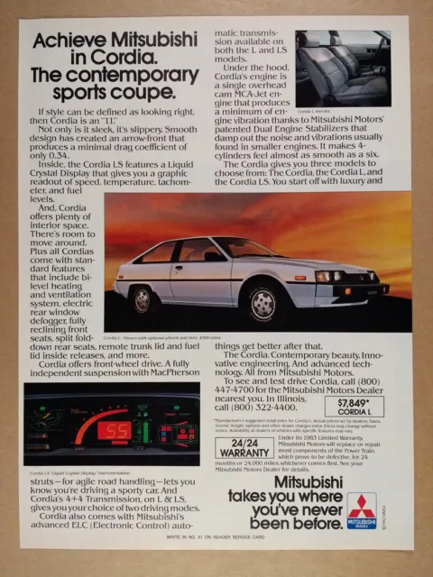 1983 Mitsubishi Cordia L vintage print Ad