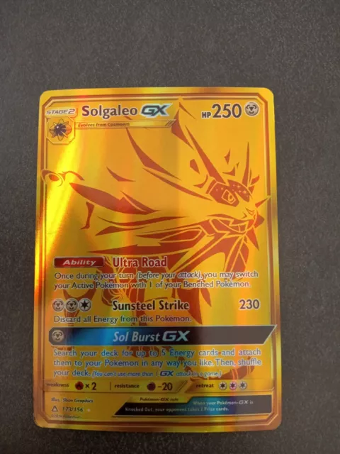 Solgaleo GX Gold Full Art - Pokemon 173/156 SL5 Ultra Prism PCA9.5 New Fr