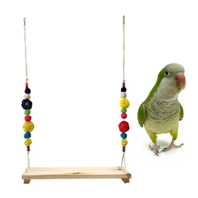 1pc Papagei Spielzeug Vogel Holz Schaukel Sittiche Käfig Zubehör