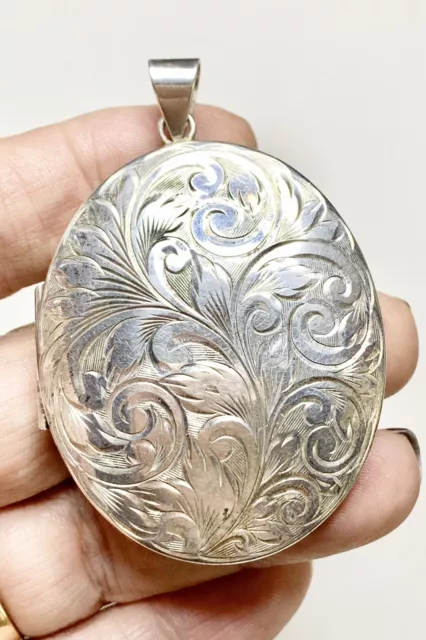 Ornate Sterling Locket, Engraved Pendant, Fine jewelry, Jubilee 1977