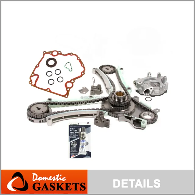 99-04 Jeep Dodge 4.7L SOHC Timing Chain Oil Pump Kit+Timing Cover Gasket JTEC