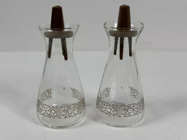 Vintage Pyrex Corelle Woodland Brown Glass Salt & Pepper Shakers