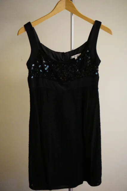Nanette Lepore  Womens A Line Dress Black Pinstripe Size 2