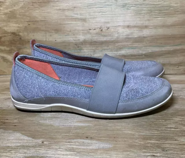 ECCO Womens Flats Size 37 / US 6 - 6.5 Gray Slip-On Strap Shoes