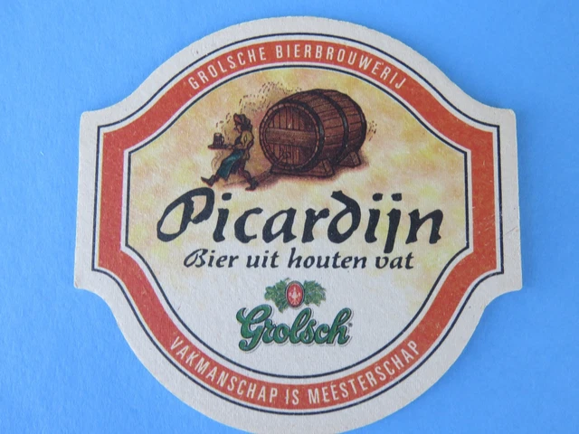 Beer Coaster ~ GROLSCH Bierbrouwerij Picardijn Dubbel Bier ~ The Netherlands