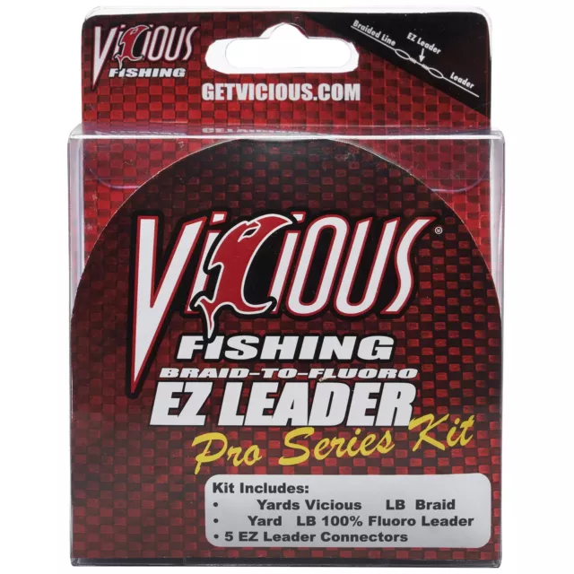 Vicious Fishing EZ Leader Pro Series Fishing Leader Kit 150 Yards 20lb Braid