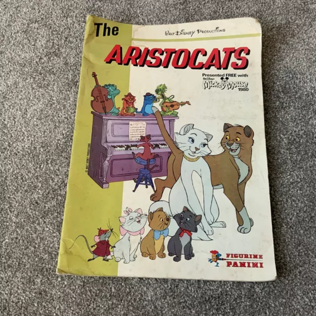 Vintage Panini Disney Aristocats Sticker Album Vintage Retro Cartoon 80s Kids