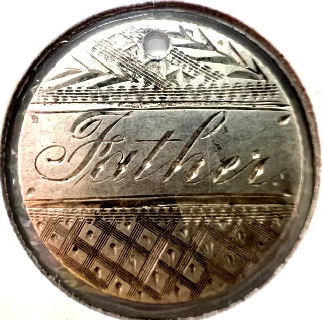 LOVE TOKEN COLLECTABLE: Silver Canada 10 Cent Dime Engraved "FATHER" COBM-526