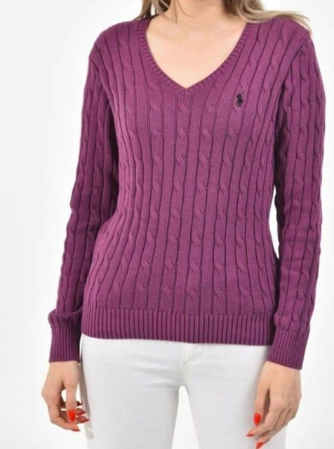 Maglione Ralph Lauren Donna  trecce Cotone Sweater